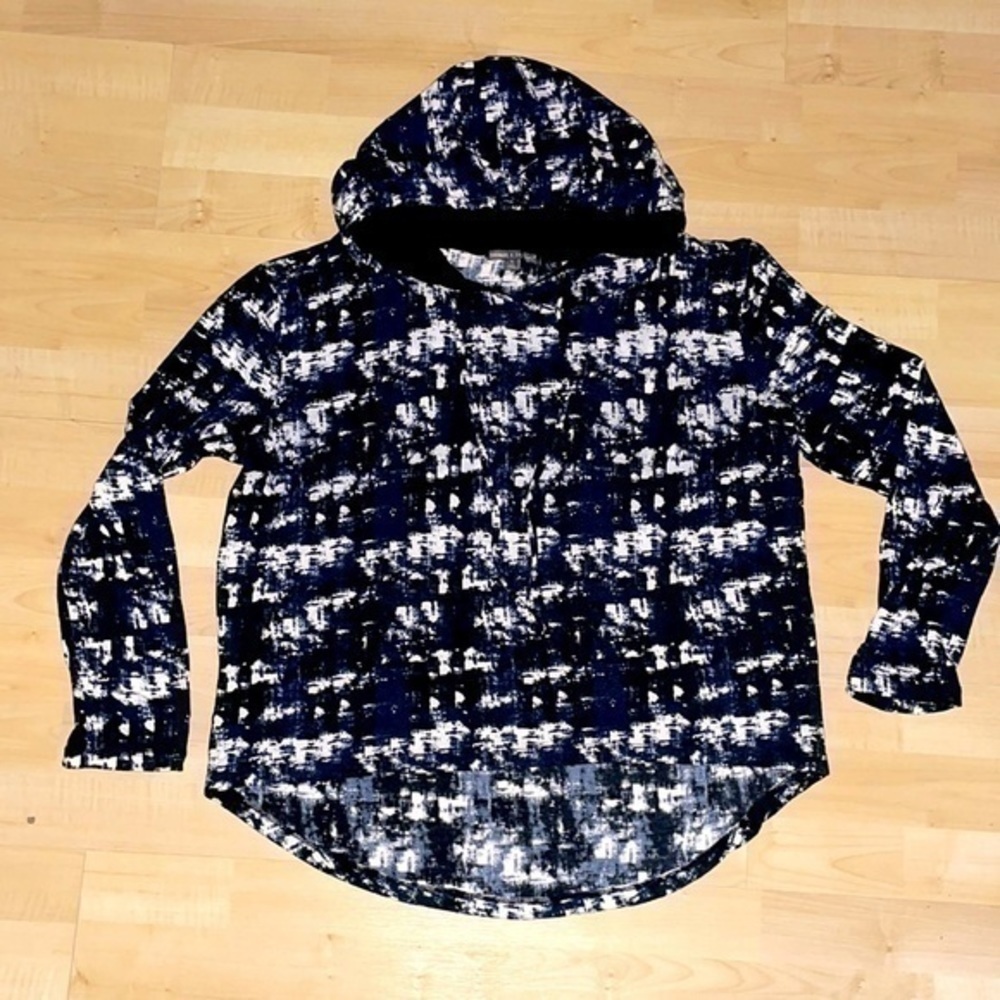 Threads 4 thought longsleeve pullover hoodie S black blue white gently preloved - Picture 8 of 8